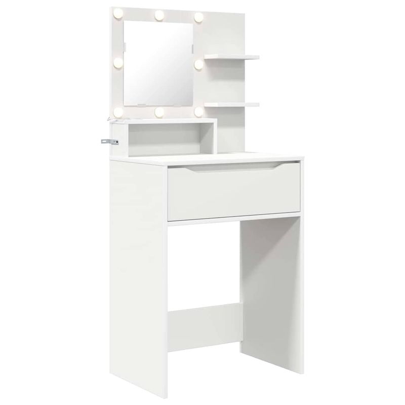 Casa si Gradina - Mobilier - Comode si corpuri - Masute de toaleta - Mese de toaleta pentru dormitor cu raft Alb 80 x 39,6 x 135 cm - Infinity.ro