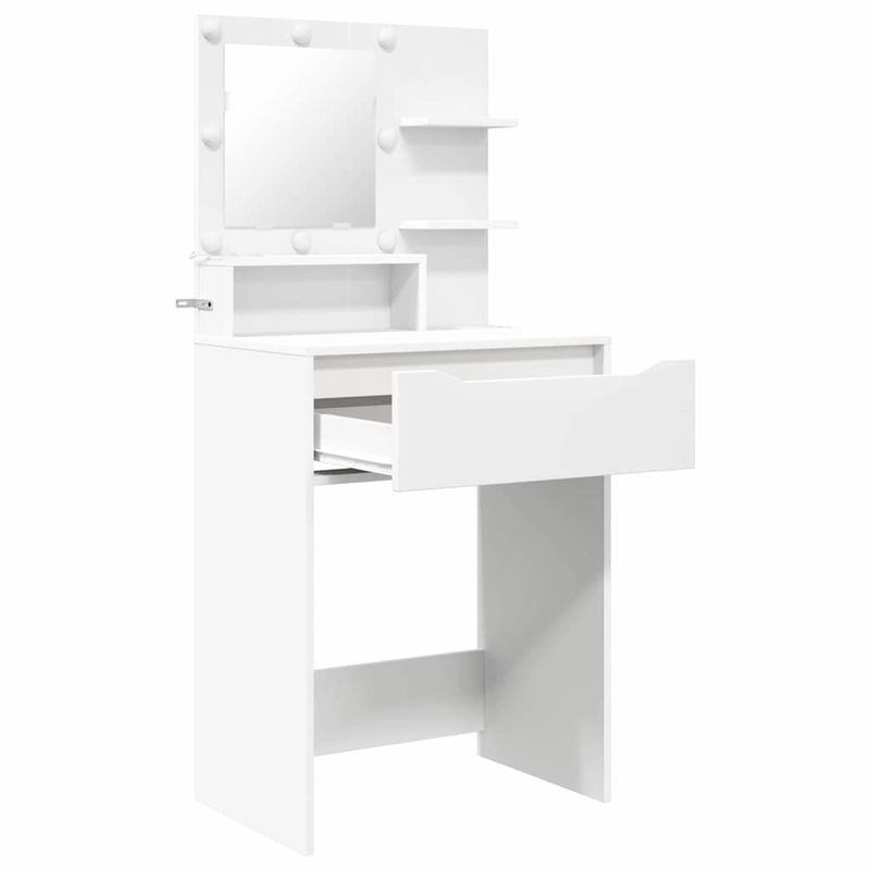 Casa si Gradina - Mobilier - Comode si corpuri - Masute de toaleta - Mese de toaleta pentru dormitor cu raft Alb 80 x 39,6 x 135 cm - Infinity.ro