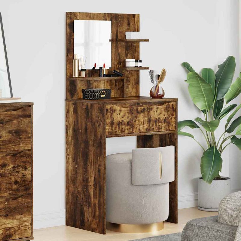 Casa si Gradina - Mobilier - Comode si corpuri - Masute de toaleta - Mese de toaleta pentru dormitor cu sertar Stejar fumuriu - Infinity.ro