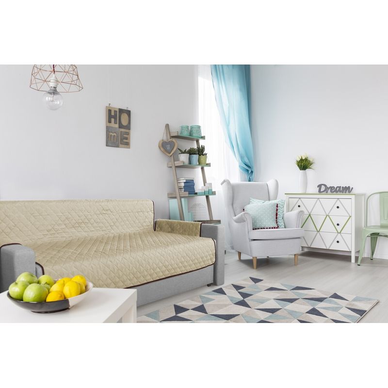 Casa si Gradina - Textile si covoare - Huse pentru mobilier - Husa matlasata cu doua fete Alcam pentru canapea 3 locuri Chocolate/Vanila - Infinity.ro