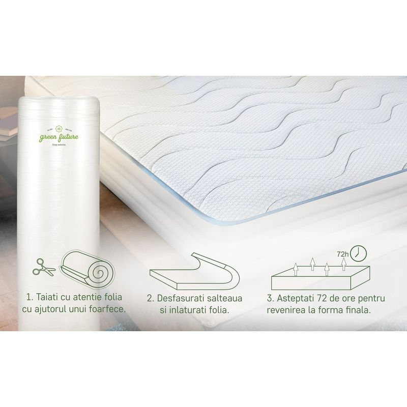 Casa si Gradina - Mobilier - Saltele si somiere - Saltele - Saltea Argentum Therapy, Memory Arctic Gel, 160x200 cm, H 18 cm, Husa cu ioni de argint, Super Ortopedica, Anatomica - Infinity.ro