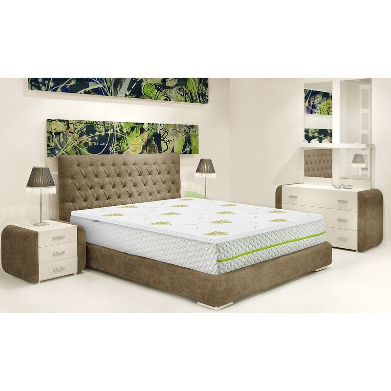 Casa si Gradina - Mobilier - Saltele si somiere - Toppere - Topper saltea Green Future Aloe Vera Free Air Memory 160x190 cm, H 3 cm - Infinity.ro