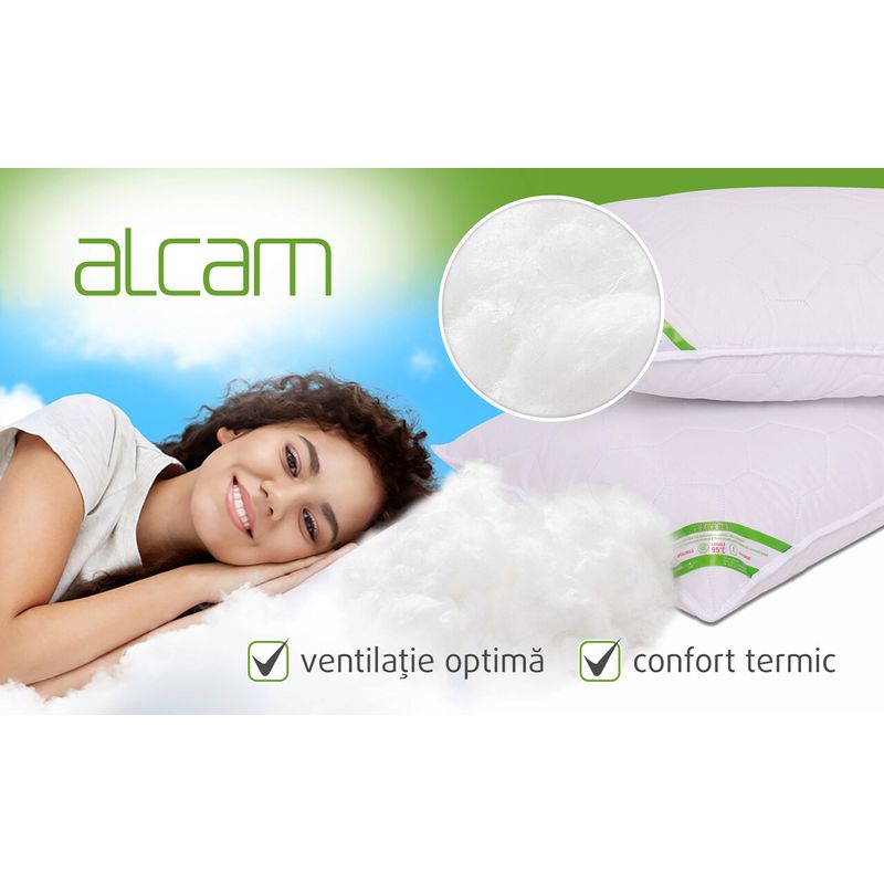 Casa si Gradina - Textile si covoare - Perne si pilote - Perne - Set Alcam, 2 perne 70x70 cm, microfibra matlasata, lavabile, alb - Infinity.ro