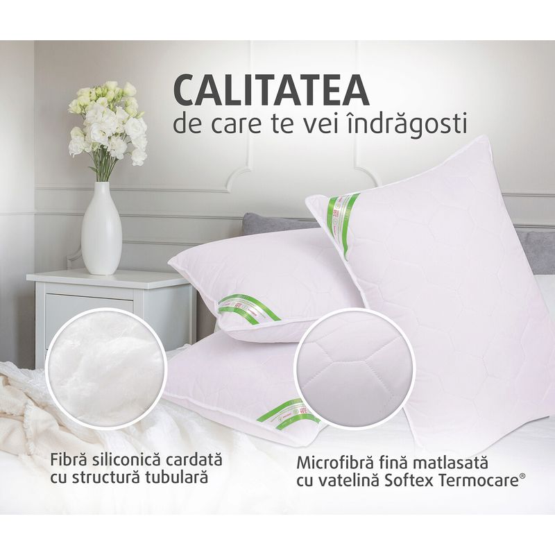 Casa si Gradina - Textile si covoare - Perne si pilote - Perne - Set Alcam, 2 perne 70x70 cm, microfibra matlasata, lavabile, alb - Infinity.ro