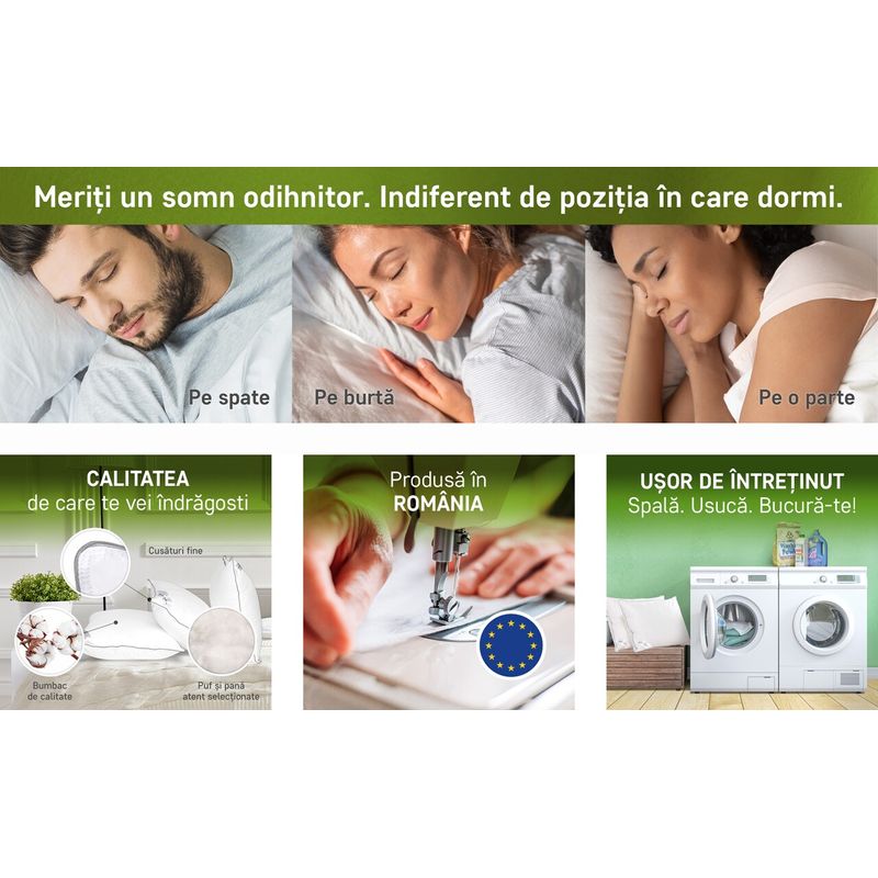 Casa si Gradina - Textile si covoare - Perne si pilote - Perne - Perna Feeling 100 50x70 cm- Puf de gasca 100% - Infinity.ro