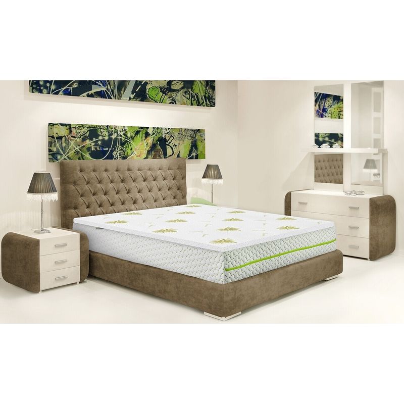 Casa si Gradina - Mobilier - Saltele si somiere - Toppere - Topper saltea Green Future Aloe Vera Free Air Memory 180x190 cm, H 3 cm - Infinity.ro