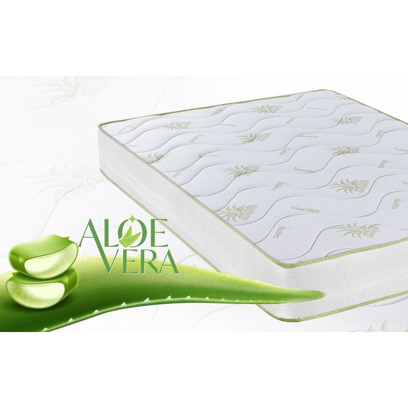 Casa si Gradina - Mobilier - Saltele si somiere - Saltele - Saltea Aloe Vera 14+2 Memory, 80x160 cm, H 18 cm, husa cu fibre de bambus, Ortopedica, aerisire 3D Free Air - Infinity.ro