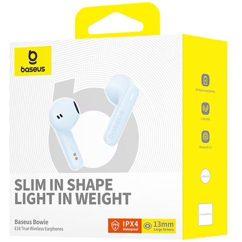 TV, Audio-Video si Foto - Portabile audio - Casti audio - Casti In-Ear Baseus Bowie E16, True Wireless, Bluetooth, IPX4, Autonomie 30 ore, Albastru - Infinity.ro