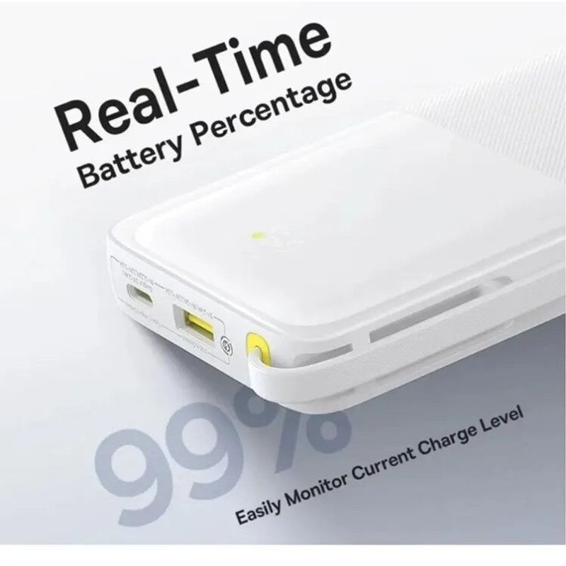 Laptop, Telefoane si Tablete - Telefoane mobile si accesorii - Accesorii Telefoane - Baterii externe - Baterie externa Baseus Bipow 2, 10000 mAh, incarcare rapida 20W, cablu USB-C incorporat, Alb - Infinity.ro