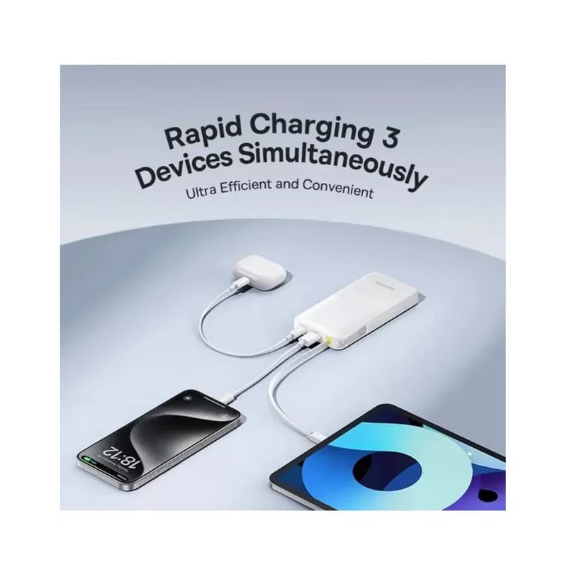 Laptop, Telefoane si Tablete - Telefoane mobile si accesorii - Accesorii Telefoane - Baterii externe - Baterie externa Baseus Bipow 2, 10000 mAh, incarcare rapida 20W, cablu USB-C incorporat, Alb - Infinity.ro