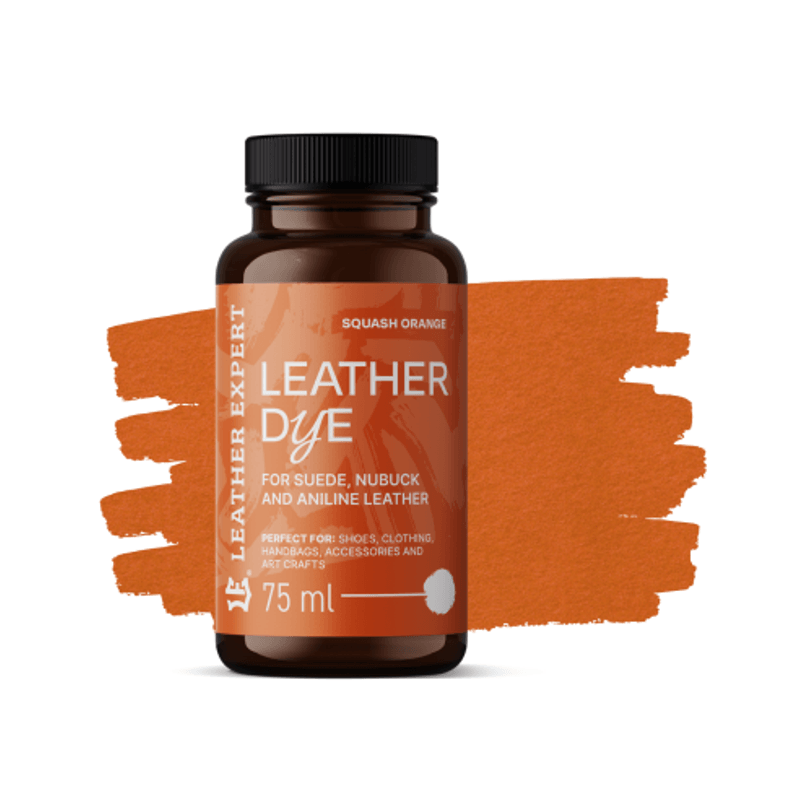 Market - Spalare si intretinere rufe - Produse intretinere textile - Vopsea Piele Intoarsa Portocaliu Dovleac Leather Expert, Dye for suede, nubuck, aniline 75ml - Infinity.ro