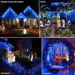 Casa si Gradina - Corpuri si surse de iluminat - Iluminat exterior - Instalatii luminoase exterior - Instalatie Craciun Turturi MRG M946, 12M, Intreconectabila, Albastru - Infinity.ro