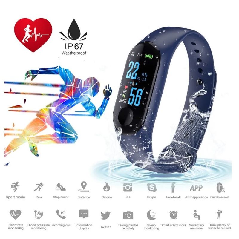Laptop, Telefoane si Tablete - Wearables si gadgeturi - Wearables - Bratari fitness - Bratara M3 Band Fitness, THK, Display OLED 0.96 inch, Notificari, Pedometru, Bluetooth - Infinity.ro