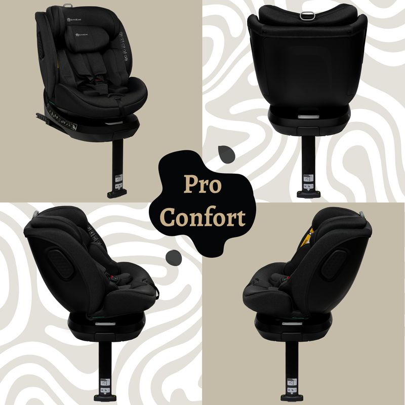 Jucarii, Copii si Bebe - Carucioare si articole de transport - Scaune auto copii - Scaun auto Appekids, I-SIZE, 40-150 cm, Rear Facing 360°, Pro Confort - Black - Infinity.ro