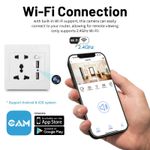 Laptop, Telefoane si Tablete - Wearables si gadgeturi - Gadgeturi - Dispozitive spionaj - Camera Spion in Priza Universala de perete iUni PR2, Wi-Fi, 32GB, Full HD, 2 porturi USB-A - Infinity.ro