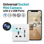 Laptop, Telefoane si Tablete - Wearables si gadgeturi - Gadgeturi - Dispozitive spionaj - Camera Spion in Priza Universala de perete iUni PR2, Wi-Fi, Full HD, 2 porturi USB-A, Slot Card MicroSD - Infinity.ro