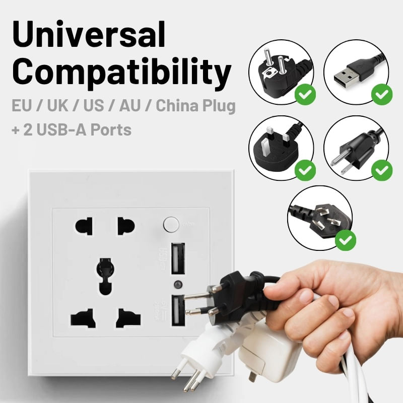 Laptop, Telefoane si Tablete - Wearables si gadgeturi - Gadgeturi - Dispozitive spionaj - Camera Spion in Priza Universala de perete iUni PR2, Wi-Fi, Full HD, 2 porturi USB-A, Slot Card MicroSD - Infinity.ro