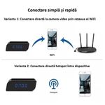 Laptop, Telefoane si Tablete - Wearables si gadgeturi - Gadgeturi - Dispozitive spionaj - Mini Camera Spion, Ascunsa in Ceas Desteptator cu Wi-Fi IP,1080p, Negru, SD card 32GB inclus - Infinity.ro