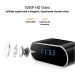 Laptop, Telefoane si Tablete - Wearables si gadgeturi - Gadgeturi - Dispozitive spionaj - Cameră spion ascunsă în ceas cu WiFi, Sinzo, Full HD 1080P, detectare mișcare, negru, inclus 32GB - Infinity.ro