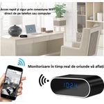 Laptop, Telefoane si Tablete - Wearables si gadgeturi - Gadgeturi - Dispozitive spionaj - Cameră spion ascunsă în ceas cu WiFi, Sinzo, Full HD 1080P, detectare mișcare, negru, inclus 32GB - Infinity.ro