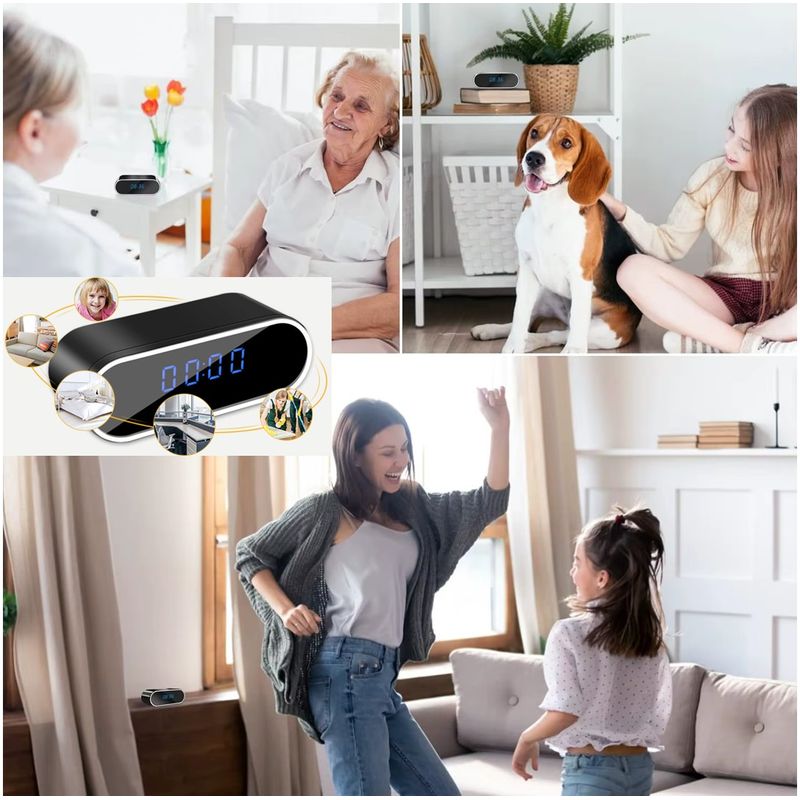 Laptop, Telefoane si Tablete - Wearables si gadgeturi - Gadgeturi - Dispozitive spionaj - Cameră spion ascunsă în ceas cu WiFi, Sinzo, Full HD 1080P, detectare mișcare, negru, inclus 32GB - Infinity.ro