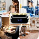 Laptop, Telefoane si Tablete - Wearables si gadgeturi - Gadgeturi - Dispozitive spionaj - Cameră spion ascunsă în ceas cu WiFi, Sinzo, Full HD 1080P, detectare mișcare, negru, inclus 32GB - Infinity.ro