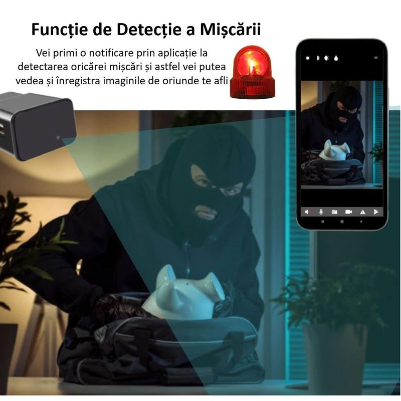 Laptop, Telefoane si Tablete - Wearables si gadgeturi - Gadgeturi - Dispozitive spionaj - Incarcator USB cu Camera Ascunsa Full HD 1080P, WIFI, Negru - Infinity.ro