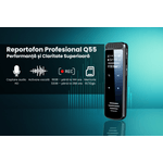 TV, Audio-Video si Foto - Portabile audio - Reportofoane - Reportofon Digital Profesional Q55, 32GB, Anulare Zgomot, Negru - Infinity.ro