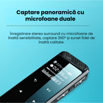 TV, Audio-Video si Foto - Portabile audio - Reportofoane - Reportofon Digital Profesional Q55, 16GB, Microfoane Duale, Negru - Infinity.ro