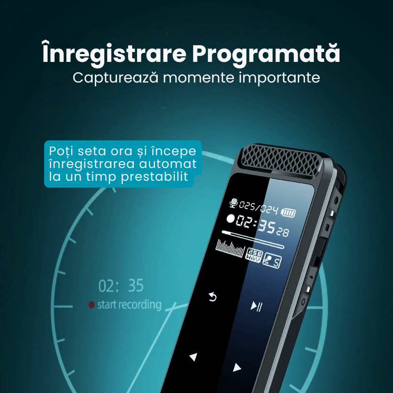 TV, Audio-Video si Foto - Portabile audio - Reportofoane - Reportofon Digital Profesional Q55, 16GB, Microfoane Duale, Negru - Infinity.ro