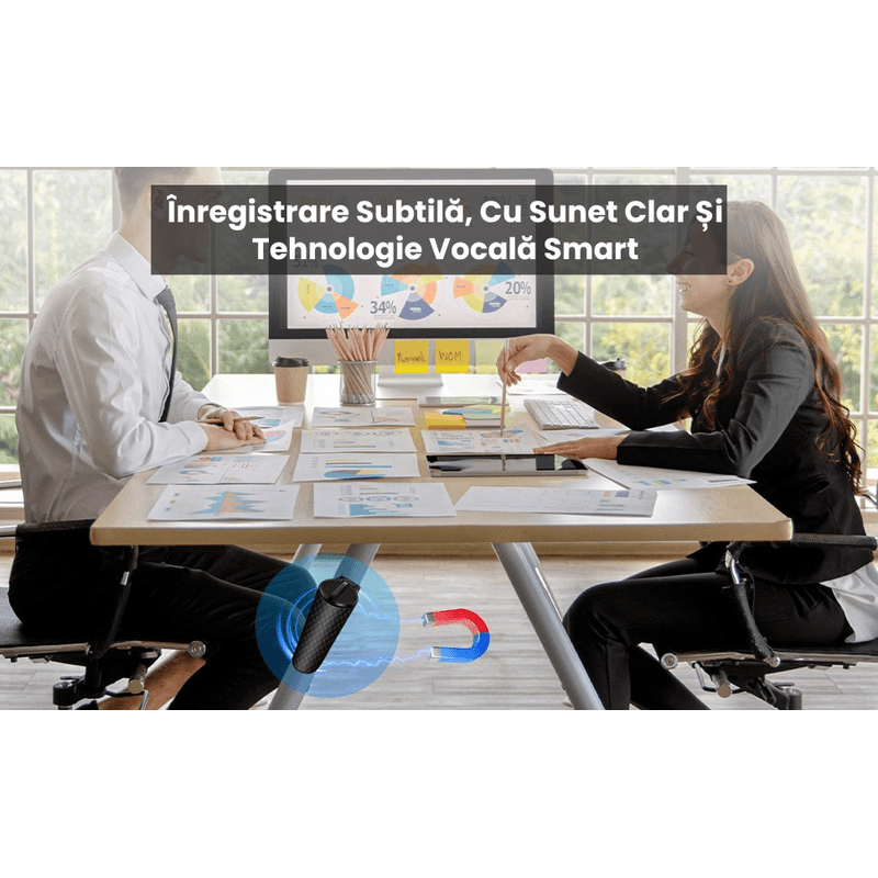 TV, Audio-Video si Foto - Portabile audio - Reportofoane - Reportofon Spion Profesional Q70, 16GB, Magnet Puternic, Negru - Infinity.ro