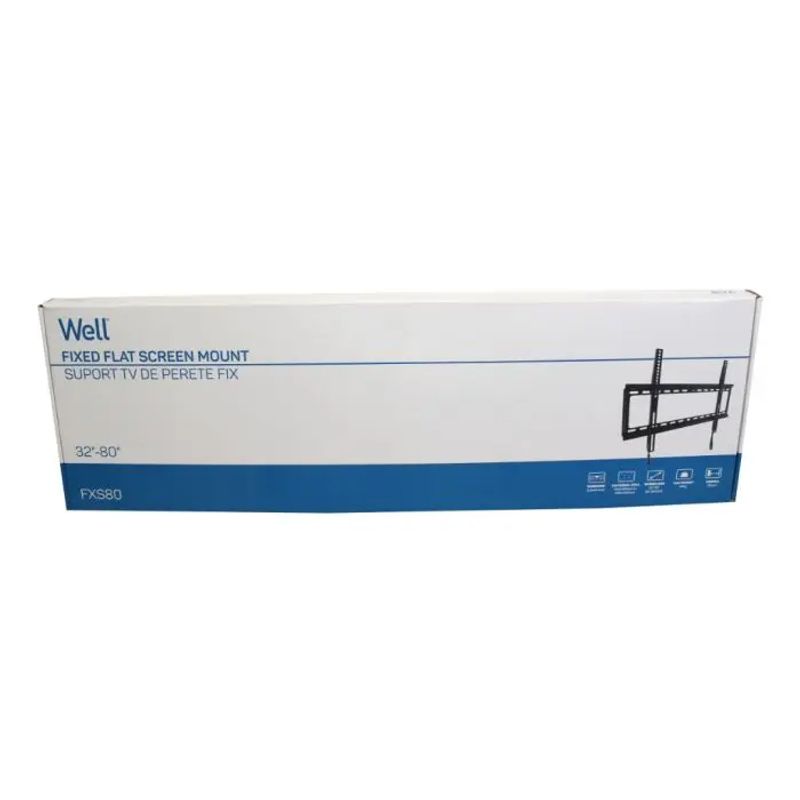 TV, Audio-Video si Foto - Accesorii TV si audio - Suporturi TV - Suport TV de perete Well TVS-LCD-FXS80-WL, fix, 32"-80" - Infinity.ro