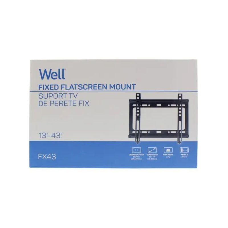 TV, Audio-Video si Foto - Accesorii TV si audio - Suporturi TV - Suport TV de perete 13"-43" fix, Well - Infinity.ro