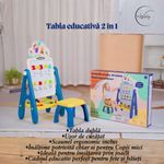Jucarii, Copii si Bebe - Jucarii si jocuri - Jucarii & jocuri educative - Jocuri si jucarii educative - Tabla educativa magnetica 2 in 1 cu scaunel, e-Wantay, multicolor, 36, 5x25, 5x69 cm, set cu accesorii inclus - Infinity.ro