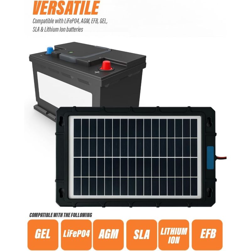Auto si Moto - Reparatii si depanare - Redresoare - Incarcator solar auto Techstar 12W Waterproof, pentru baterii 12V, panou portabil cu cleme crocodil, mufa bricheta - Infinity.ro