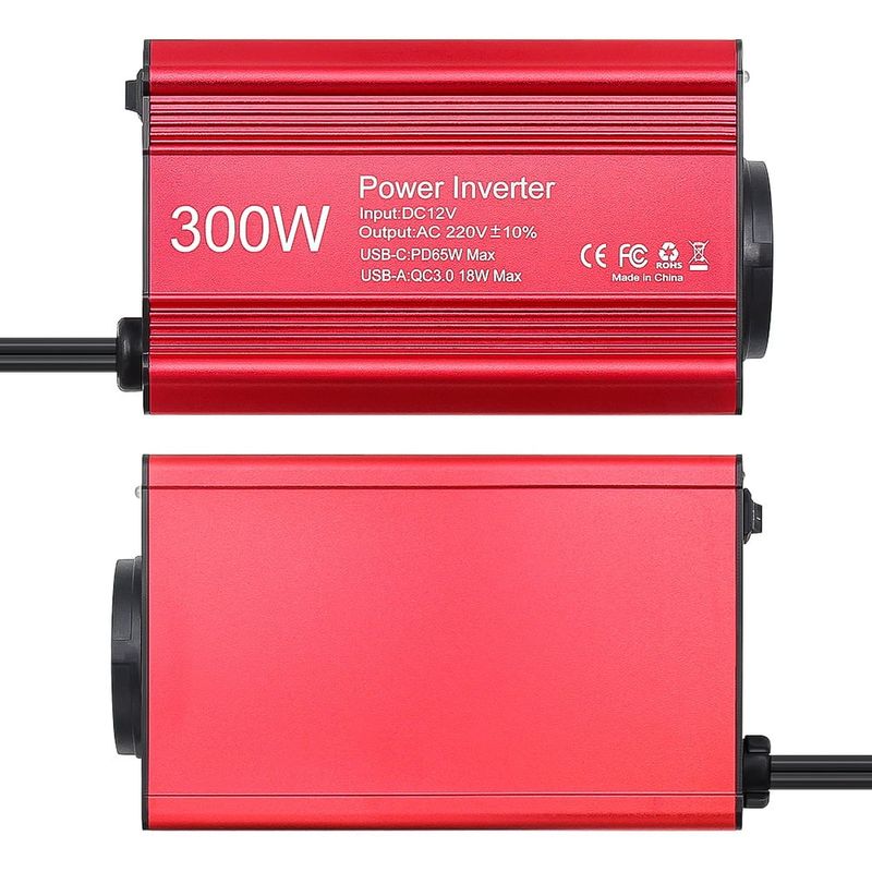 Auto si Moto - Reparatii si depanare - Invertoare auto - Invertor auto 300W 12V-220V cu USB-C PD 65W si USB QC3.0, convertor tensiune pentru laptop, telefon, tableta, camera - Infinity.ro
