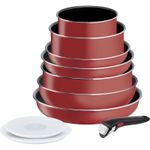 Casa si Gradina - Bucatarie si vesela - Vase pentru gatit - Tigai si seturi - Set 10 piese Tefal Ingenio Easy Cook & Clean, invelis antiaderent Titanium, indicator temperatura Thermo-Signal - Infinity.ro