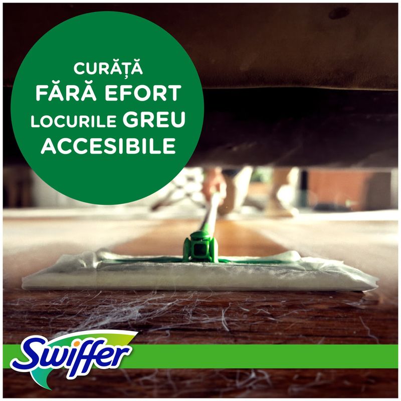 Market - Curatenie si intretinere casa - Produse menaj - Mopuri - Trusa de baza cu Mop Uscat/Umed Swiffer Trap & Lock 1 Mop, 8 Rezerve lavete uscate + 3 Rezerve lavete umede - Infinity.ro