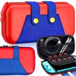 PC, gaming si accesorii - Gaming - Accesorii gaming - Accesorii console gaming - Husa protectie consola Nintendo, DexXer, Compatibil cu Nintendo Switch/Switch Oled, Rosu/Albastru - Infinity.ro
