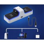 PC, gaming si accesorii - Gaming - Accesorii gaming - Accesorii console gaming - Statie de incarcare controller PS5 Honcam, stand dublu, incarcare rapida, indicator incarcare, Alb/Negru - Infinity.ro