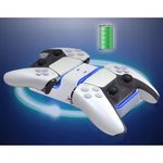 PC, gaming si accesorii - Gaming - Accesorii gaming - Accesorii console gaming - Statie de incarcare controller PS5 Honcam, stand dublu, incarcare rapida, indicator incarcare, Alb/Negru - Infinity.ro