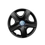 Auto si Moto - Anvelope si jante - Accesorii roti - Capace roti - Set 4 capace roti 15 inchi (R15) compatibile VOLKSWAGEN, Model 340 Black, Sigla Albastra - Infinity.ro