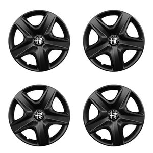 Set 4 capace roti 15 inchi (R15) compatibile ALFA ROMEO, Model 340 Black