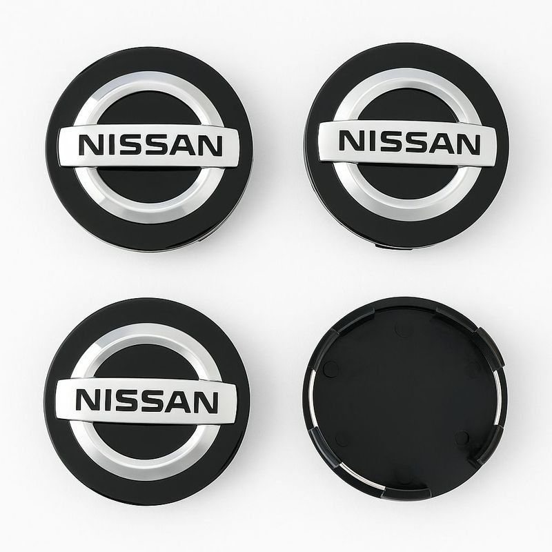 Auto si Moto - Anvelope si jante - Accesorii roti - Capace roti - Set 4 Capace Jante Aliaj Nissan – 60mm Negre - Infinity.ro
