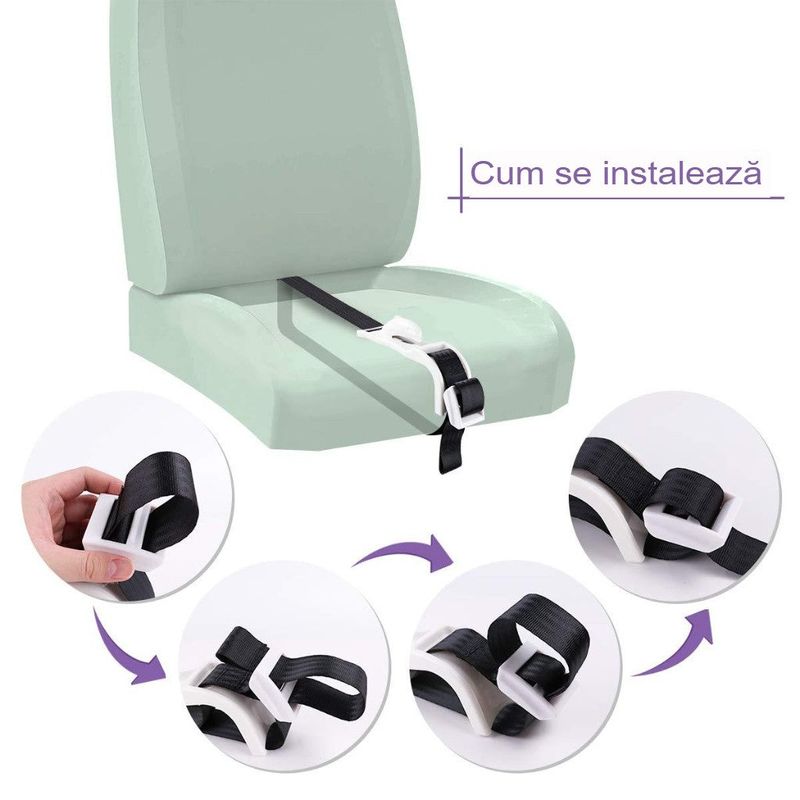 Auto si Moto - Piese auto si accesorii - Interior auto - Accesorii interior - Deviator Centura de Siguranta, pentru Burtica Gravidelor, Universal, Ajustabil, 21x6 cm, Model Delfin Alb - Infinity.ro