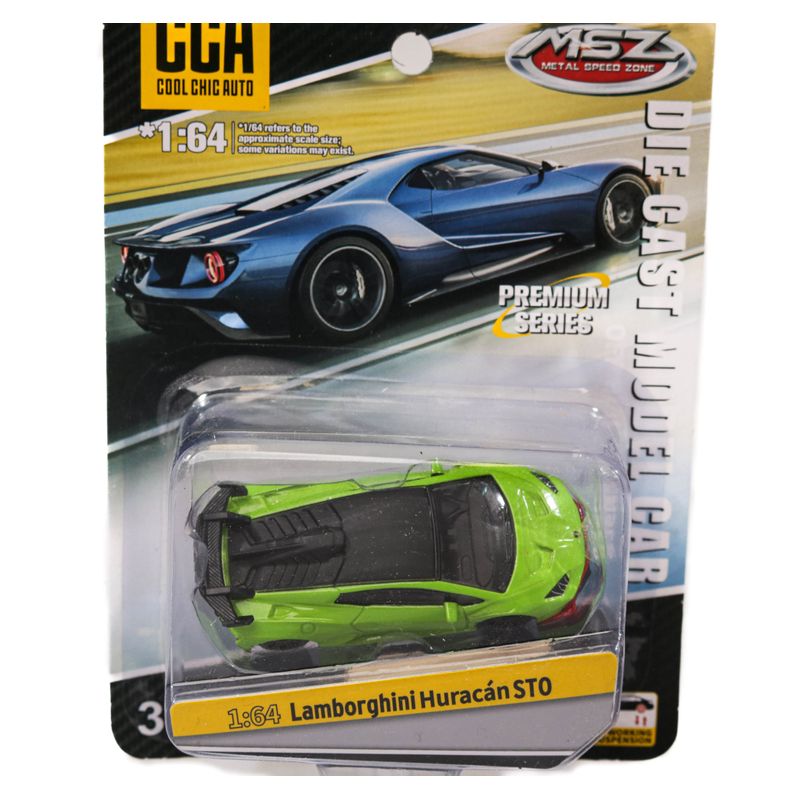 Jucarii, Copii si Bebe - Jucarii si jocuri - Vehicule si jucarii cu telecomanda - Masinute - Masinuta Lamborghini Huracon STO MSZ 1:64 Verde - Infinity.ro