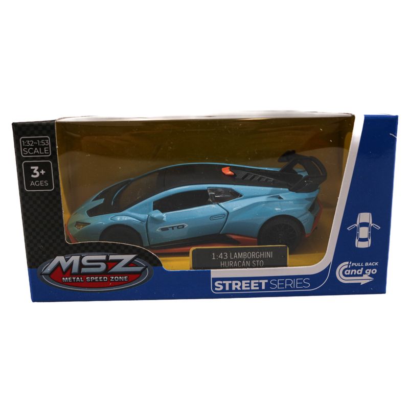 Jucarii, Copii si Bebe - Jucarii si jocuri - Vehicule si jucarii cu telecomanda - Masinute - Masinuta Lamborghini STO MSZ 1:40 Albastru - Infinity.ro