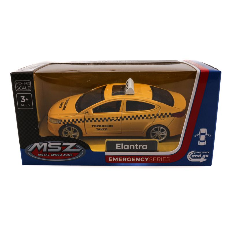 Jucarii, Copii si Bebe - Jucarii si jocuri - Vehicule si jucarii cu telecomanda - Masinute - MSZ Masinuta ELANTRA-Taxi 1:40 Galben - Infinity.ro