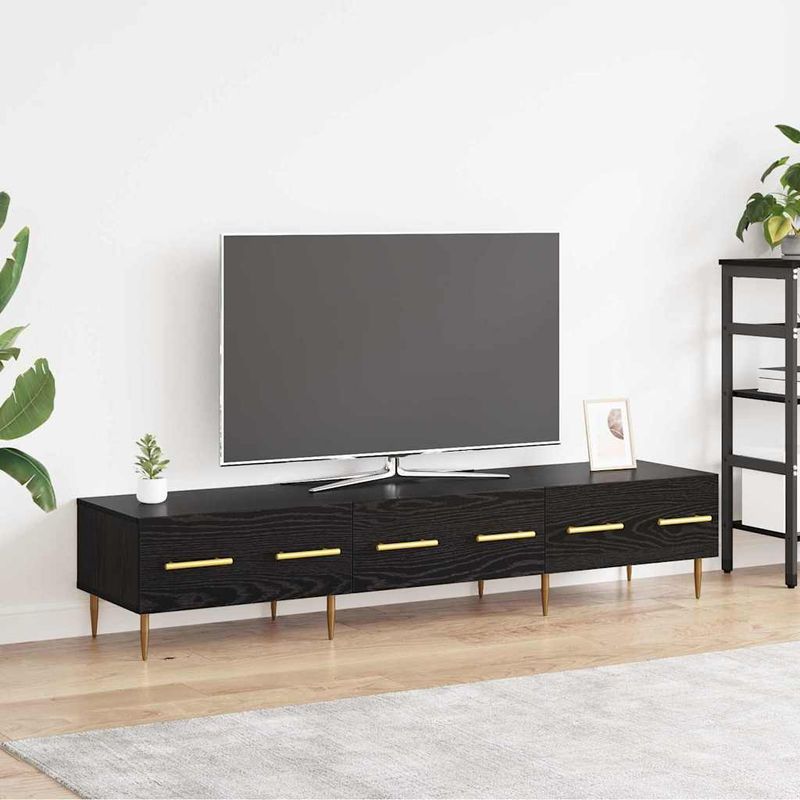 Casa si Gradina - Mobilier - Comode si corpuri - Comode - Cabinet TV Stejar Negru 150 x 36 x 30 cm Lemn compozit - Infinity.ro