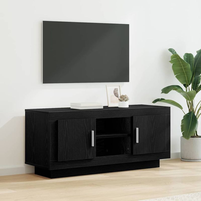 Casa si Gradina - Mobilier - Comode si corpuri - Comode - Cabinet TV Stejar Negru 102 x 35 x 45 cm Lemn compozit - Infinity.ro